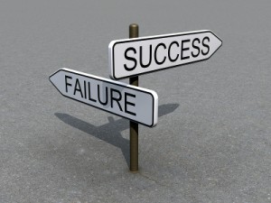 Sign post with Failure and Success