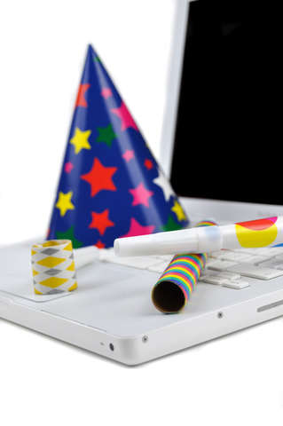Party Hat on Laptop