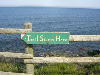 Trail Starts Here sign