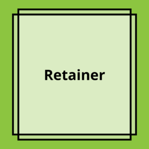 Retainer (text on green background)